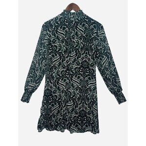 Kut From The Kloth Womens Sz 2 Green Floral Long Sleeve  Boho Shirt Dress ($89)